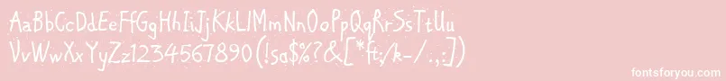 フォントChipperLetPlain.1.0 – ピンクの背景に白い文字