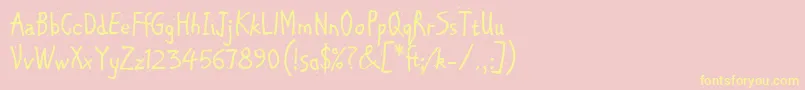 ChipperLetPlain.1.0 Font – Yellow Fonts on Pink Background