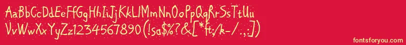 ChipperLetPlain.1.0 Font – Yellow Fonts on Red Background