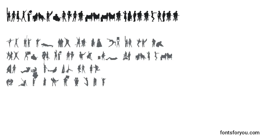 HumanSilhouettesFreeThree-fontti – aakkoset, numerot, erikoismerkit