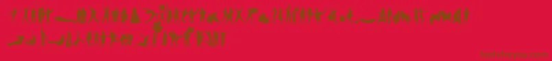HumanSilhouettesFreeThree-fontti – ruskeat fontit punaisella taustalla