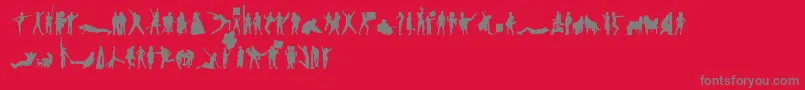 HumanSilhouettesFreeThree-Schriftart – Graue Schriften auf rotem Hintergrund