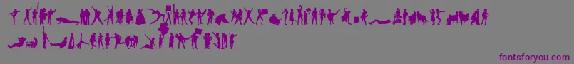 HumanSilhouettesFreeThree Font – Purple Fonts on Gray Background