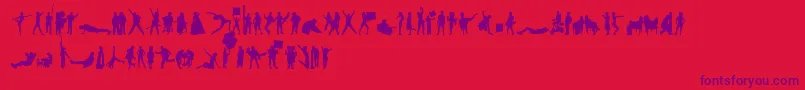 HumanSilhouettesFreeThree Font – Purple Fonts on Red Background