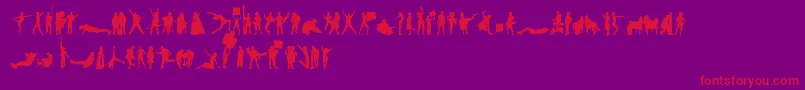 Police HumanSilhouettesFreeThree – polices rouges sur fond violet