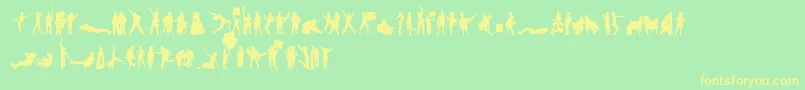 Police HumanSilhouettesFreeThree – polices jaunes sur fond vert