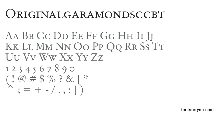 Czcionka Originalgaramondsccbt – alfabet, cyfry, specjalne znaki