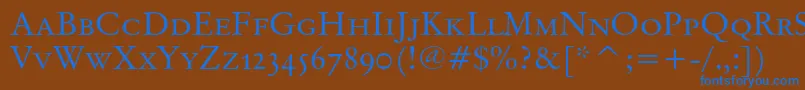 Originalgaramondsccbt Font – Blue Fonts on Brown Background