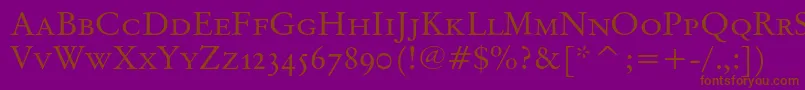 Originalgaramondsccbt Font – Brown Fonts on Purple Background