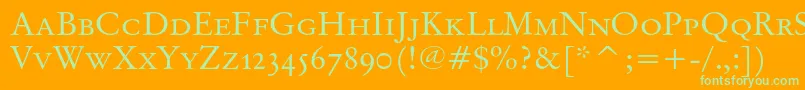 Originalgaramondsccbt Font – Green Fonts on Orange Background