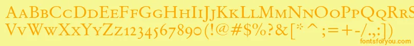 Originalgaramondsccbt Font – Orange Fonts on Yellow Background