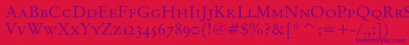 Originalgaramondsccbt Font – Purple Fonts on Red Background