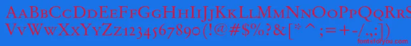 Originalgaramondsccbt Font – Red Fonts on Blue Background