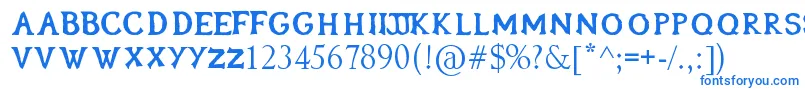 フォントOblivionfont – 白い背景に青い文字