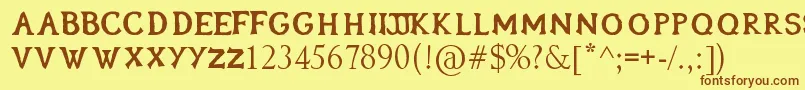 Шрифт Oblivionfont – коричневые шрифты на жёлтом фоне