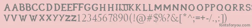 Oblivionfont-Schriftart – Graue Schriften auf rosa Hintergrund