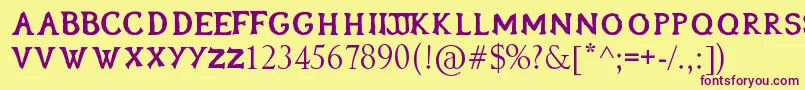 Oblivionfont Font – Purple Fonts on Yellow Background