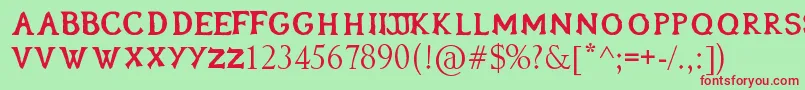 Oblivionfont Font – Red Fonts on Green Background