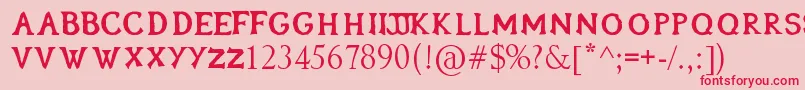 フォントOblivionfont – ピンクの背景に赤い文字