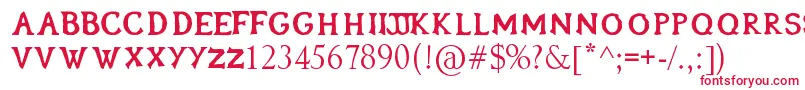 フォントOblivionfont – 白い背景に赤い文字