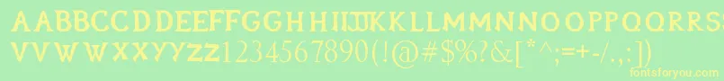 Oblivionfont-fontti – keltaiset fontit vihreällä taustalla