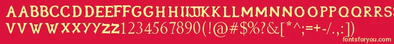 Шрифт Oblivionfont – жёлтые шрифты на красном фоне