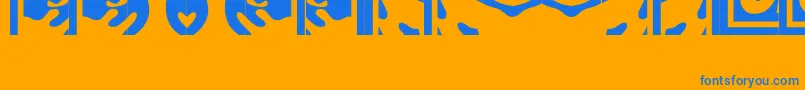 Obeypuzzle Font – Blue Fonts on Orange Background