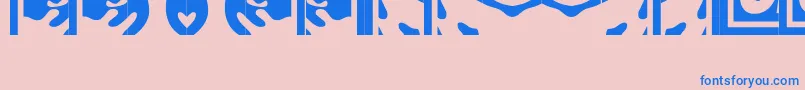 フォントObeypuzzle – ピンクの背景に青い文字