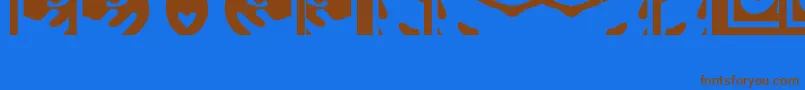 Obeypuzzle-Schriftart – Braune Schriften auf blauem Hintergrund