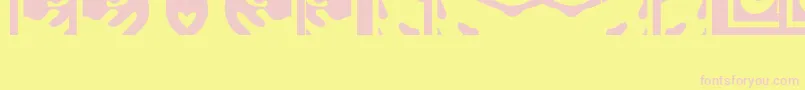 Obeypuzzle-Schriftart – Rosa Schriften auf gelbem Hintergrund