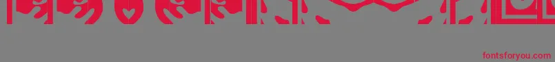 フォントObeypuzzle – 赤い文字の灰色の背景