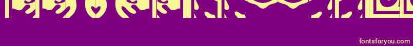 Obeypuzzle-Schriftart – Gelbe Schriften auf violettem Hintergrund