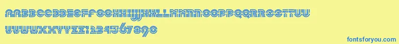 LabyrinthLtRegular-Schriftart – Blaue Schriften auf gelbem Hintergrund