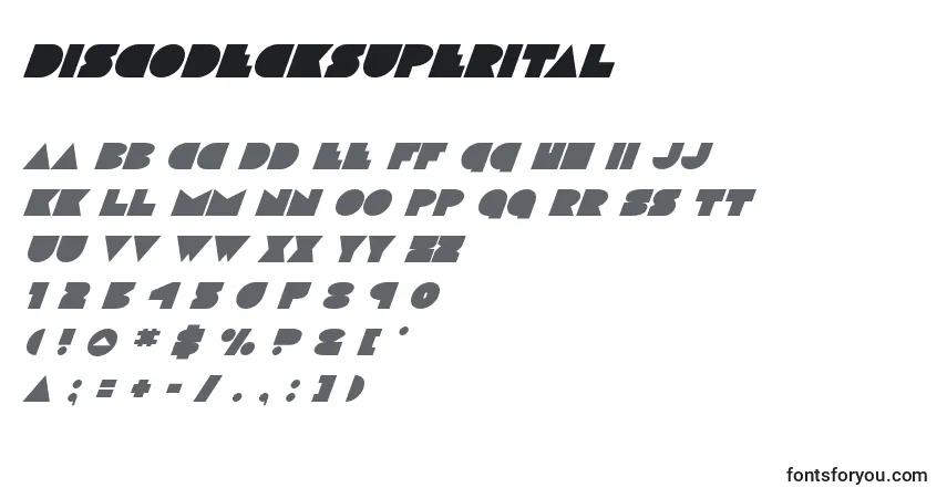 Discodecksuperital Font – alphabet, numbers, special characters