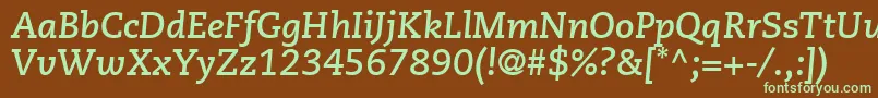 Шрифт MonologueSsiBoldItalic – зелёные шрифты на коричневом фоне
