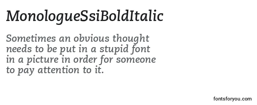 MonologueSsiBoldItalic Font