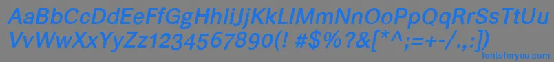 Helvarimediumitalic Font – Blue Fonts on Gray Background