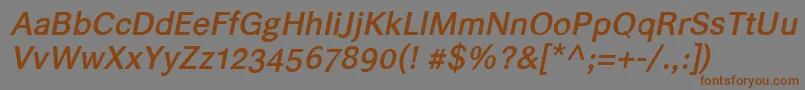 Helvarimediumitalic Font – Brown Fonts on Gray Background