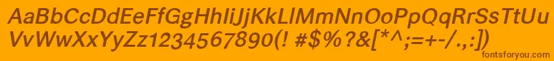 Helvarimediumitalic Font – Brown Fonts on Orange Background