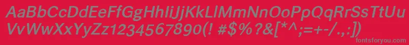 Helvarimediumitalic Font – Gray Fonts on Red Background