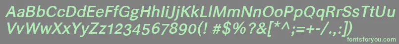 Fonte Helvarimediumitalic – fontes verdes em um fundo cinza