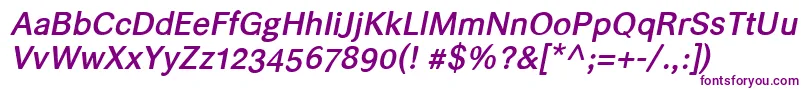 Helvarimediumitalic Font – Purple Fonts on White Background
