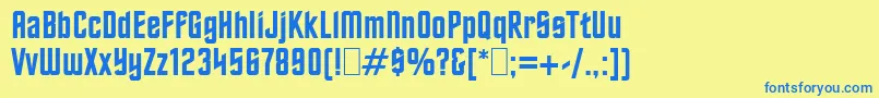 Oldtrek-fontti – siniset fontit keltaisella taustalla