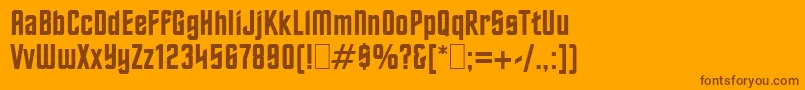 Oldtrek-fontti – ruskeat fontit oranssilla taustalla