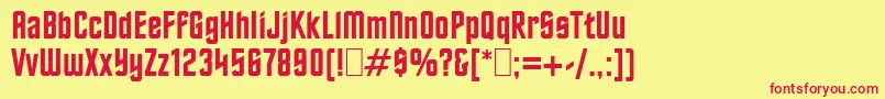 Oldtrek Font – Red Fonts on Yellow Background