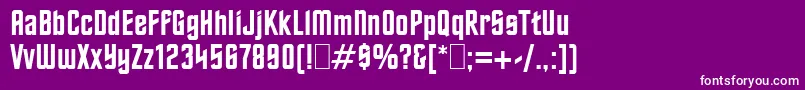 Oldtrek-fontti – valkoiset fontit violetilla taustalla