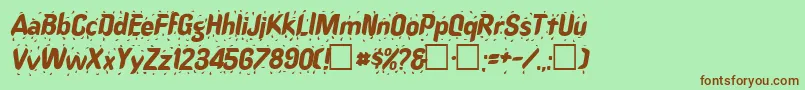 SplasherMedium Font – Brown Fonts on Green Background