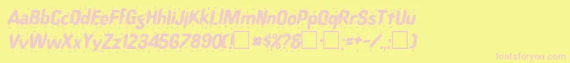 SplasherMedium-Schriftart – Rosa Schriften auf gelbem Hintergrund