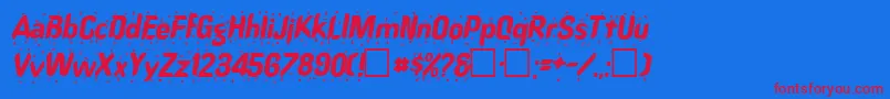 SplasherMedium Font – Red Fonts on Blue Background
