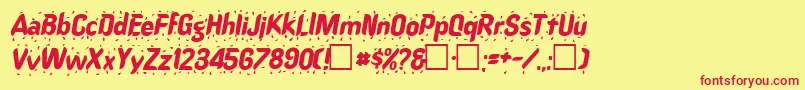 SplasherMedium-Schriftart – Rote Schriften auf gelbem Hintergrund
